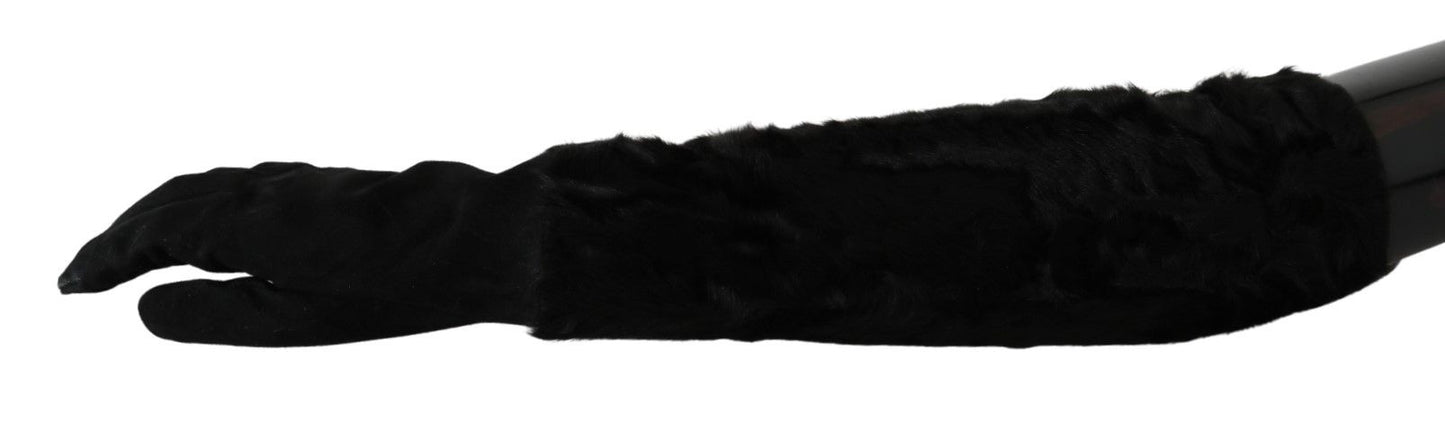 Guantes elegantes de gamuza hasta el codo