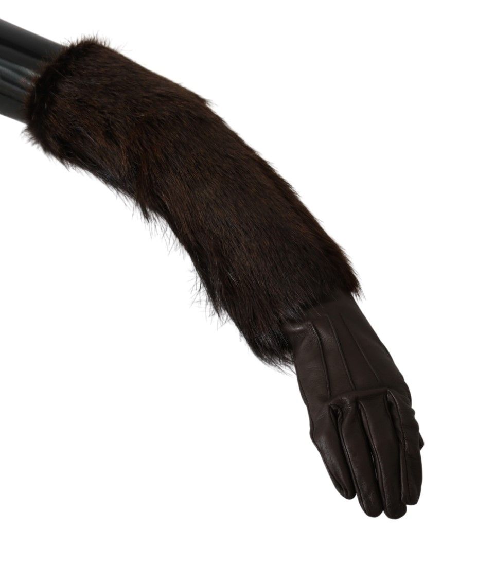 Guantes de cuero elegantes hasta el codo