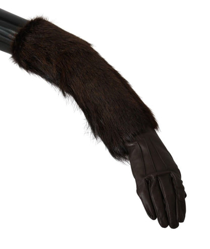 Guantes de cuero elegantes hasta el codo