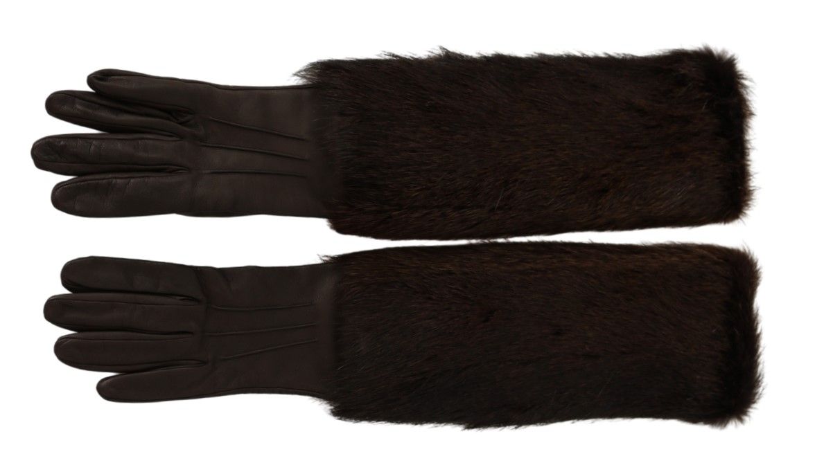 Guantes de cuero elegantes hasta el codo