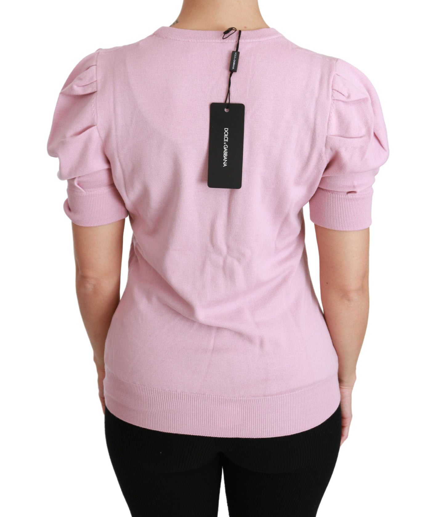 Elegante blusa bordada de lana virgen