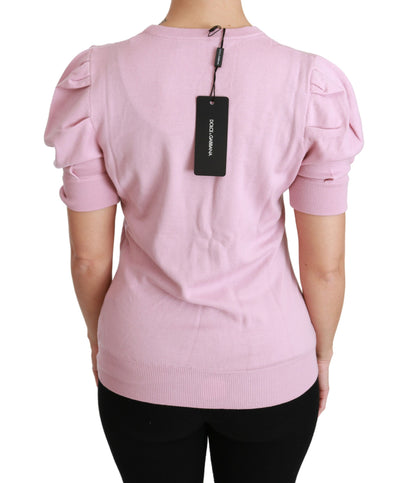 Elegante blusa bordada de lana virgen