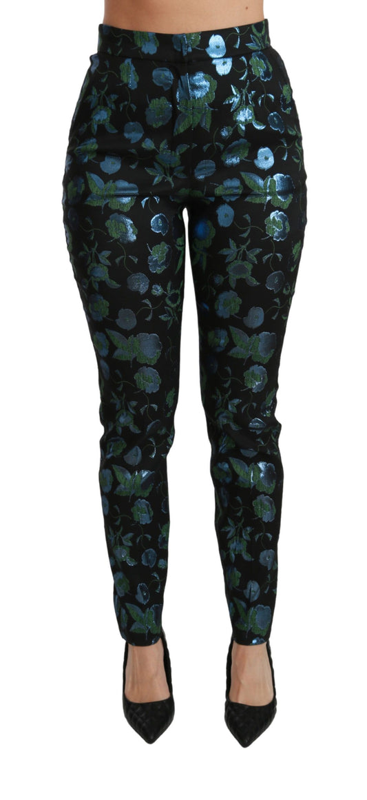 Pantalones ajustados de cintura alta con estampado floral