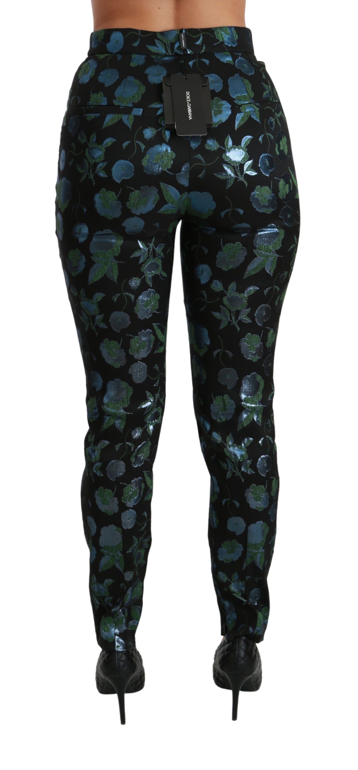 Pantalones ajustados de cintura alta con estampado floral