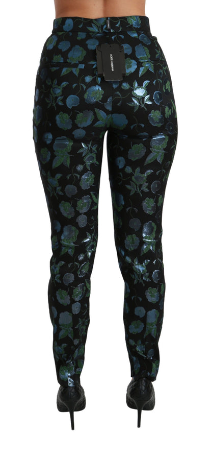 Pantalones ajustados de cintura alta con estampado floral
