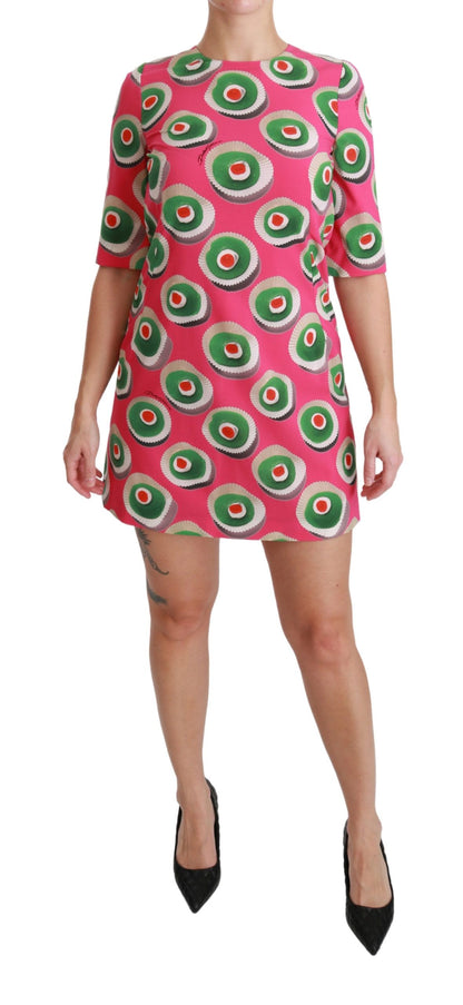 Vestido corto recto con cupcakes de Sicilia en color rosa