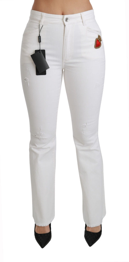 Pantalones elegantes acampanados con bordados de cintura media
