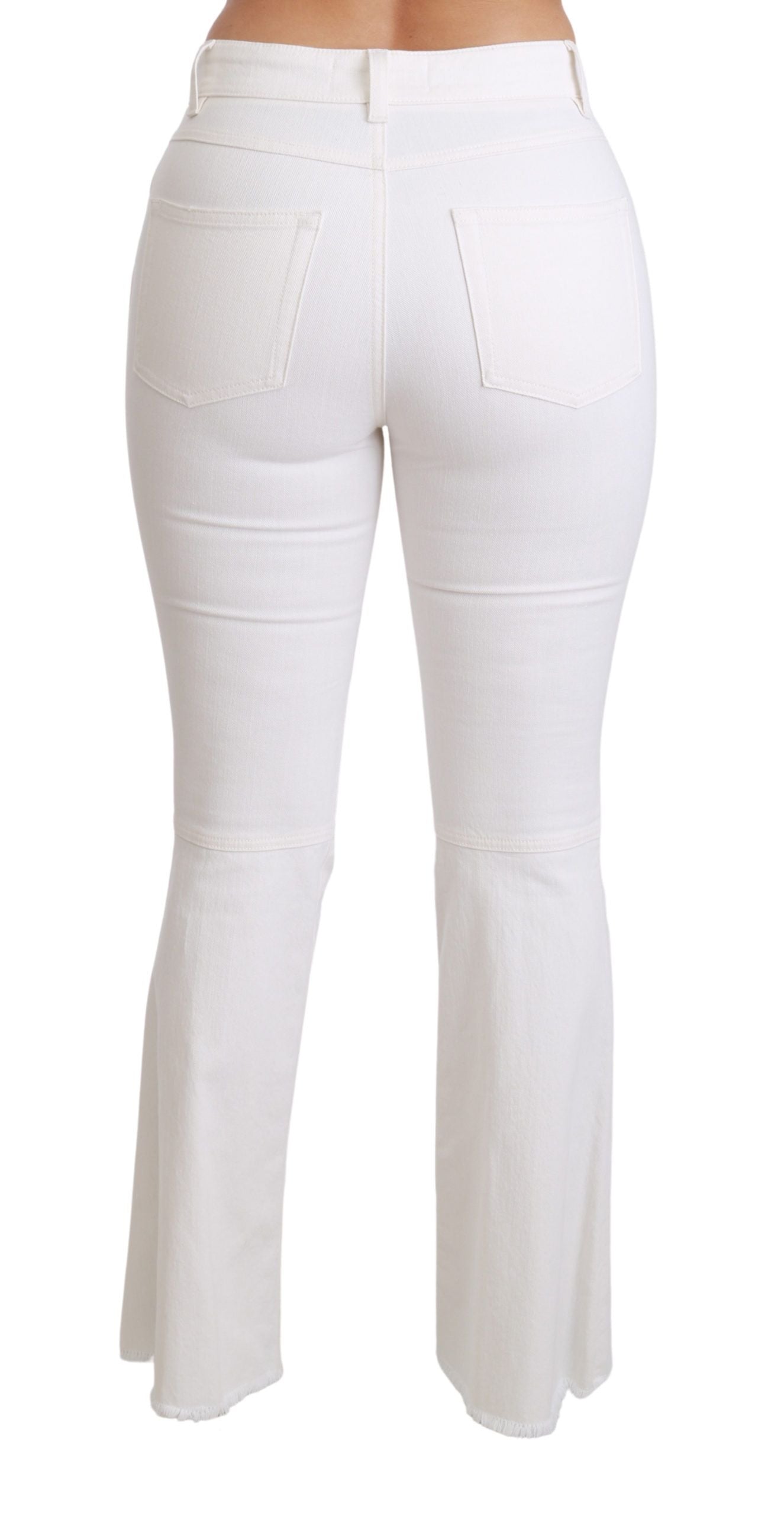 Pantalones elegantes acampanados con bordados de cintura media