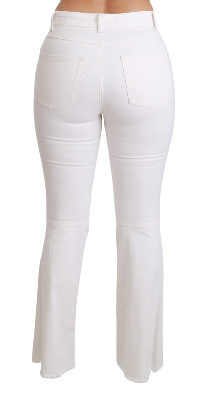 Pantalones elegantes acampanados con bordados de cintura media