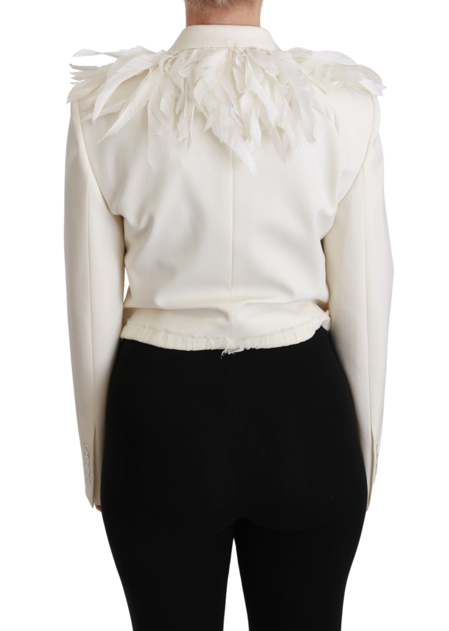 Elegante chaqueta blazer blanca cruzada