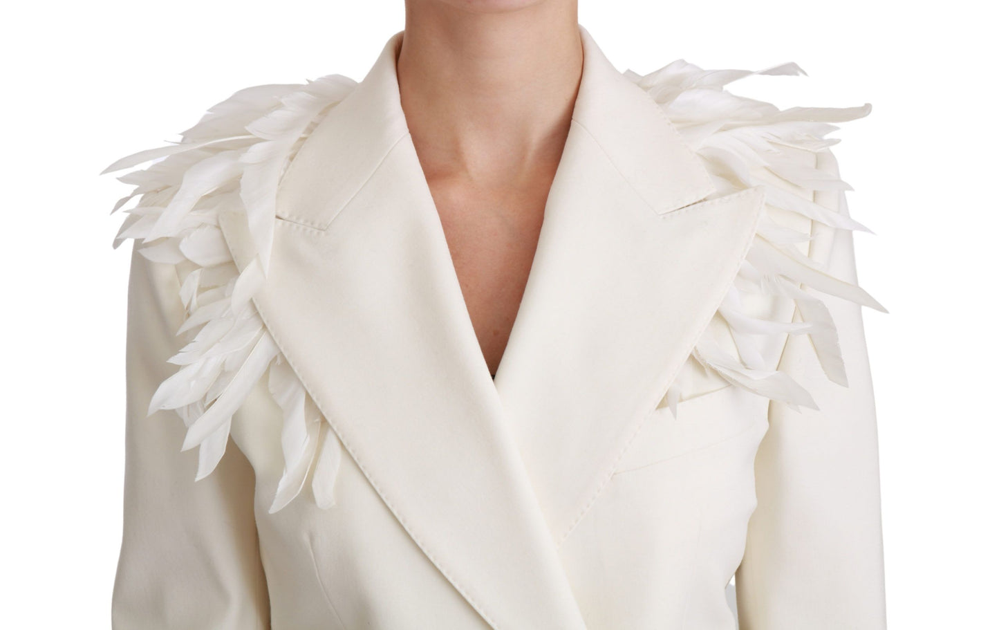 Elegante chaqueta blazer blanca cruzada