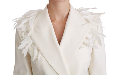 Elegante chaqueta blazer blanca cruzada