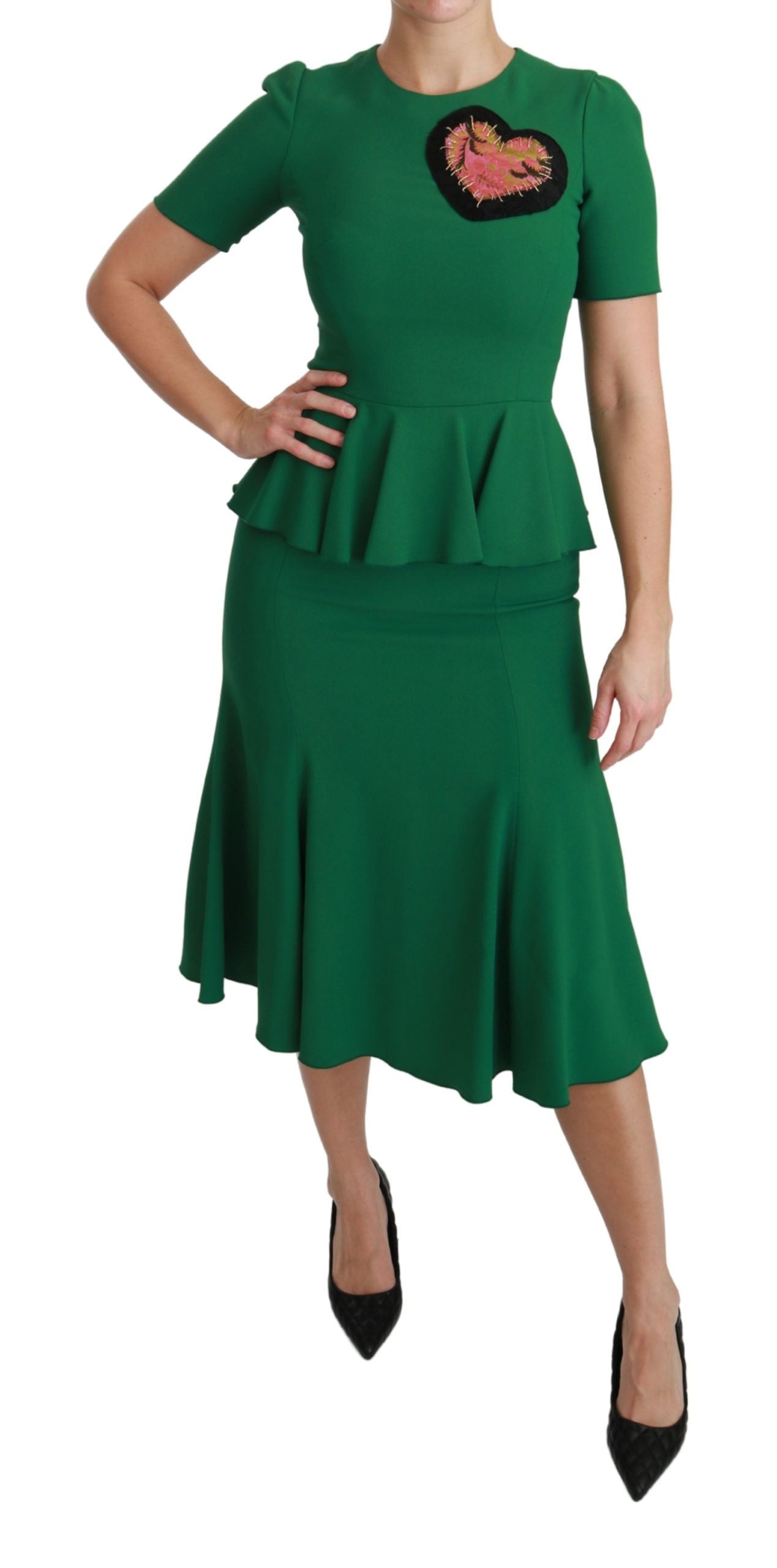 Vestido midi de sirena verde encantado