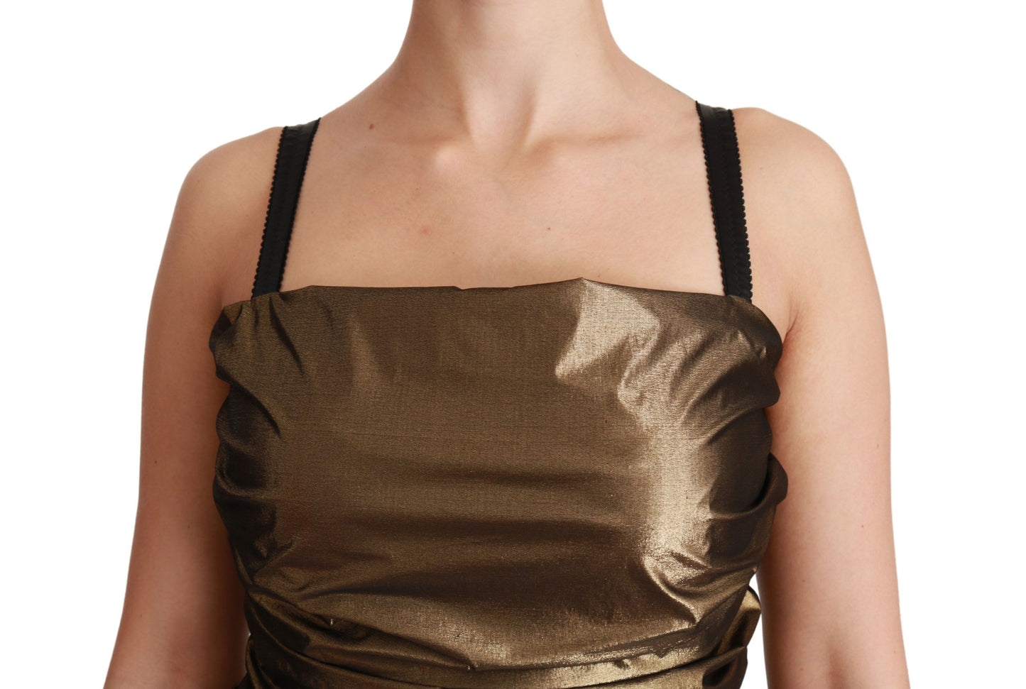 Vestido mini ajustado color bronce