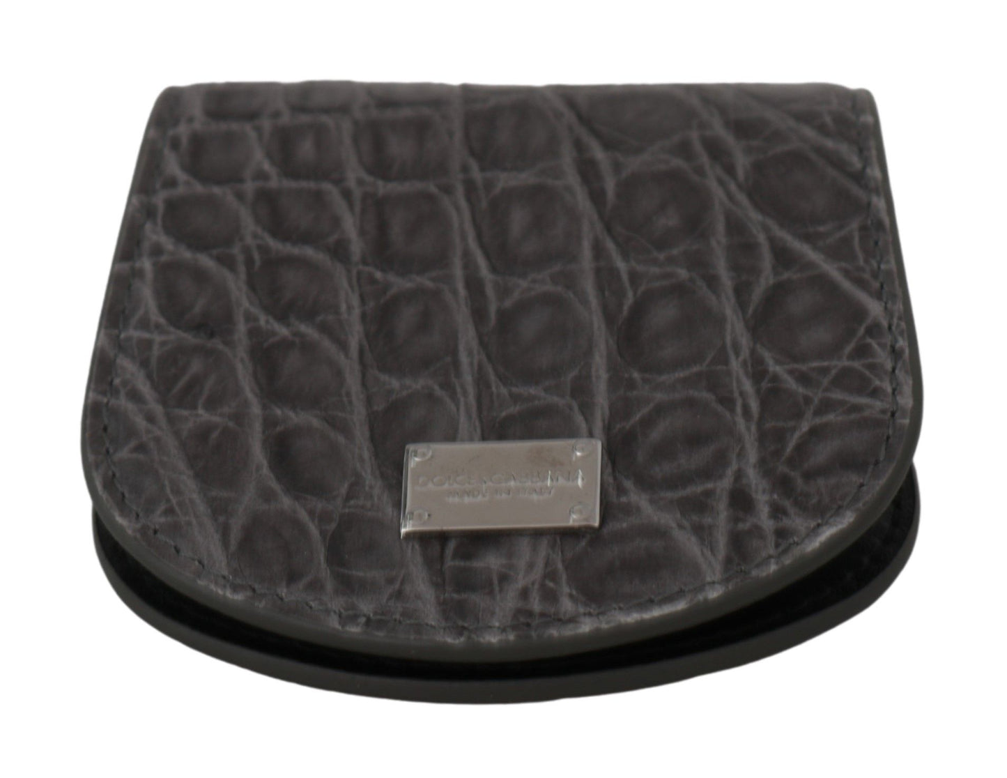 Estuche para condones de cuero gris exótico
