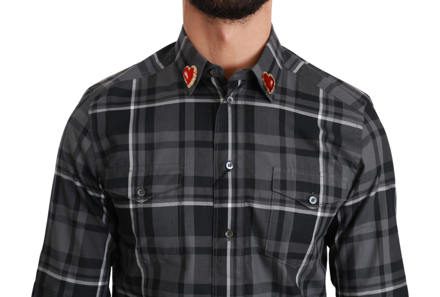 Camisa de vestir elegante de Martini a cuadros grises
