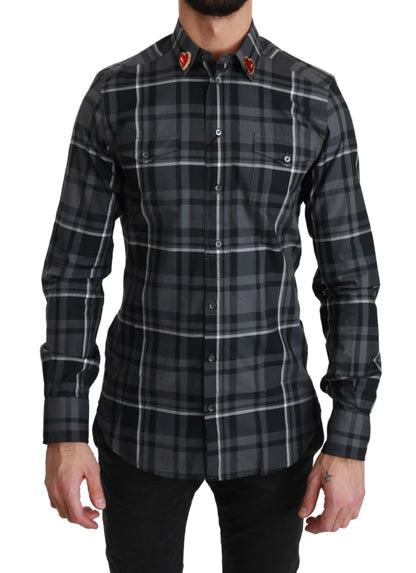 Camisa de vestir elegante de Martini a cuadros grises