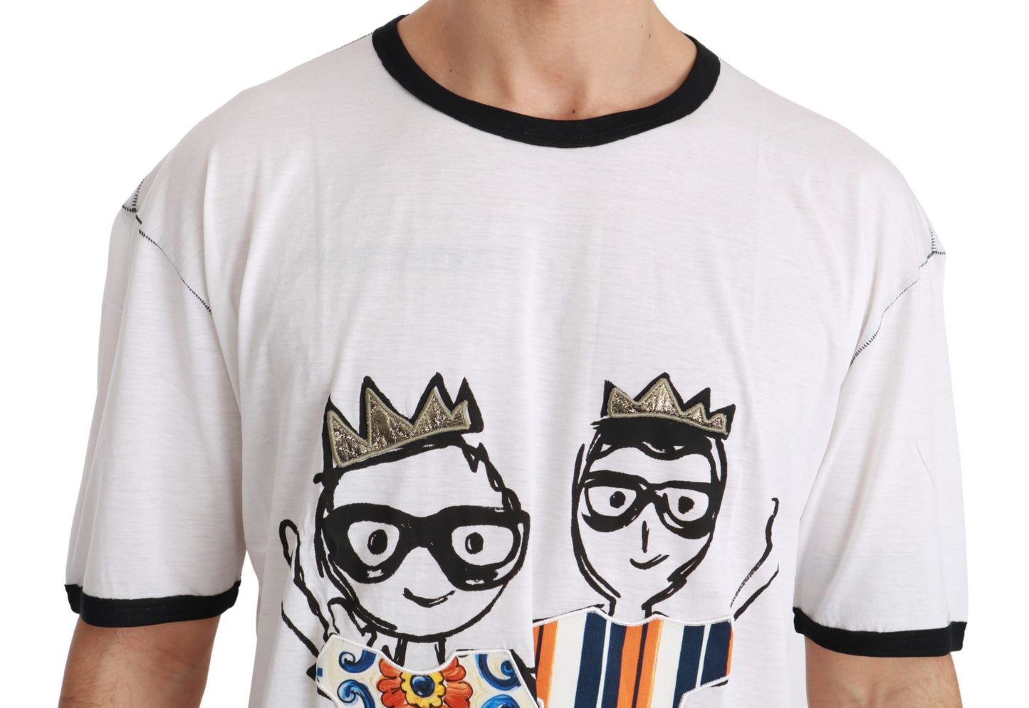 Elegante camiseta blanca de mezcla de seda para hombre