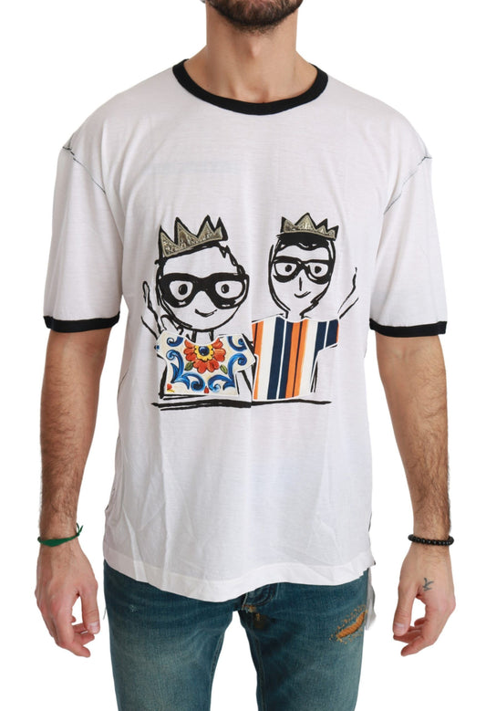 Elegante camiseta blanca de mezcla de seda para hombre