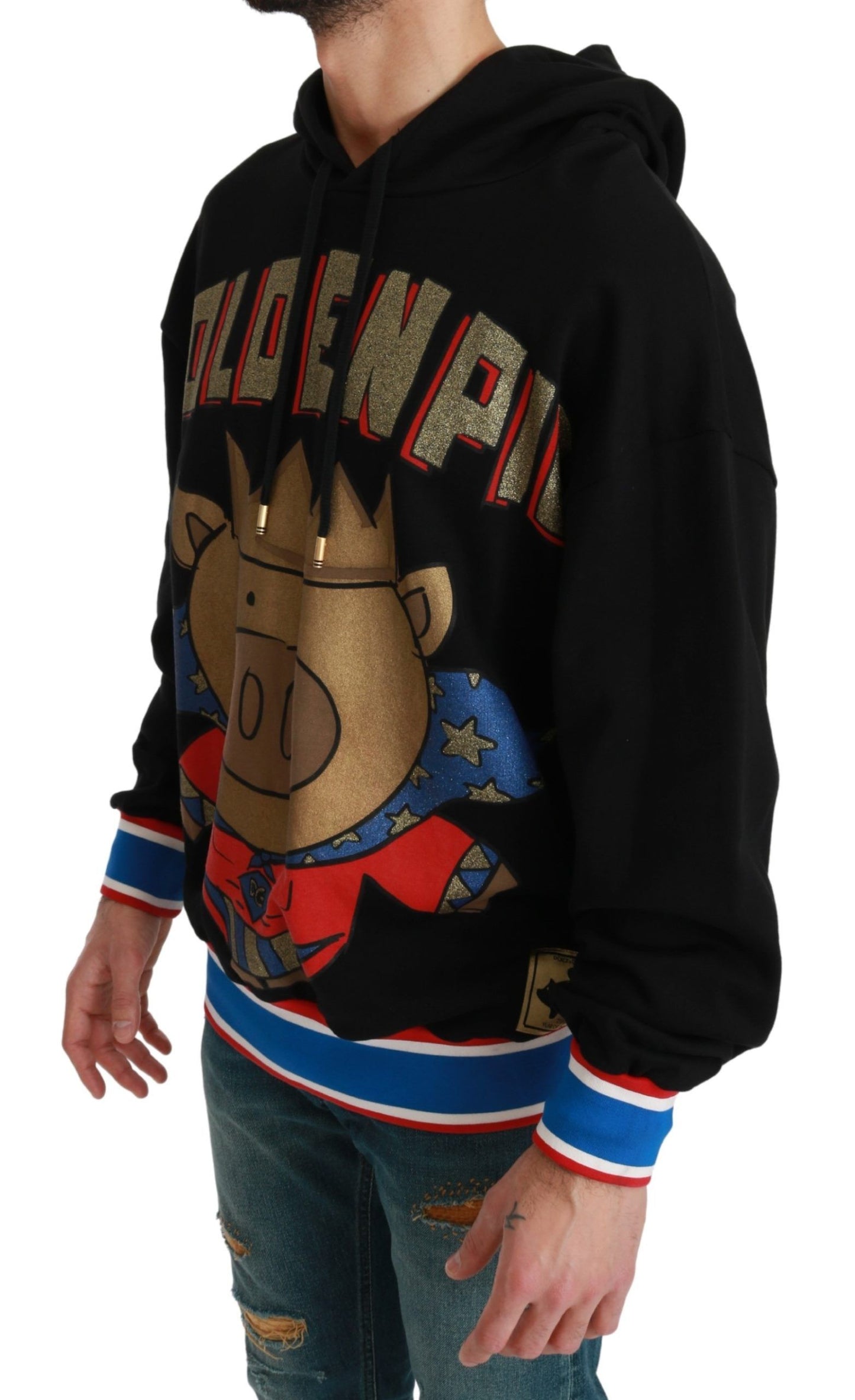 Elegante jersey con capucha y motivo regio