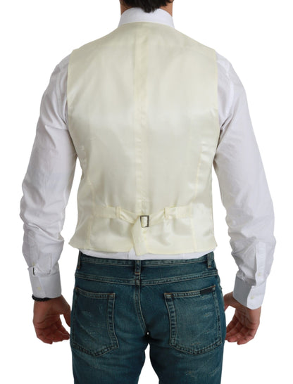 Elegante chaleco de vestir de lana color crema