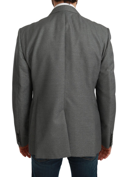 Blazer elegante de corte entallado con estampado de fantasía gris