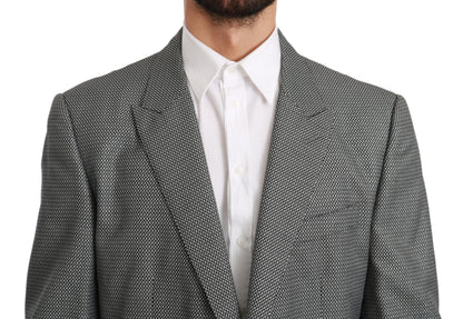 Blazer elegante de corte entallado con estampado de fantasía gris