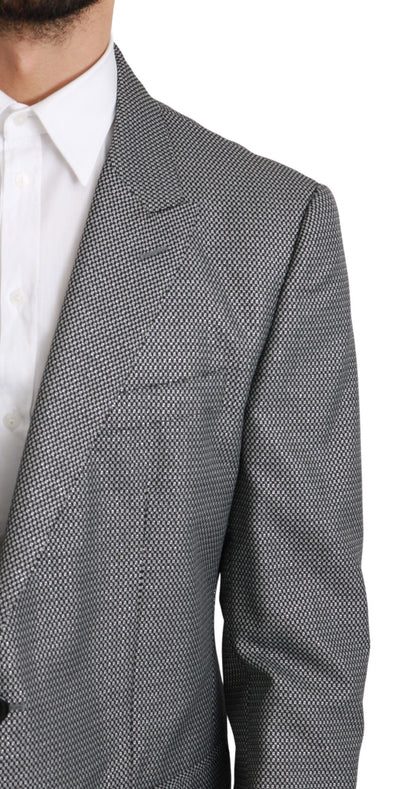 Blazer elegante de corte entallado con estampado de fantasía gris