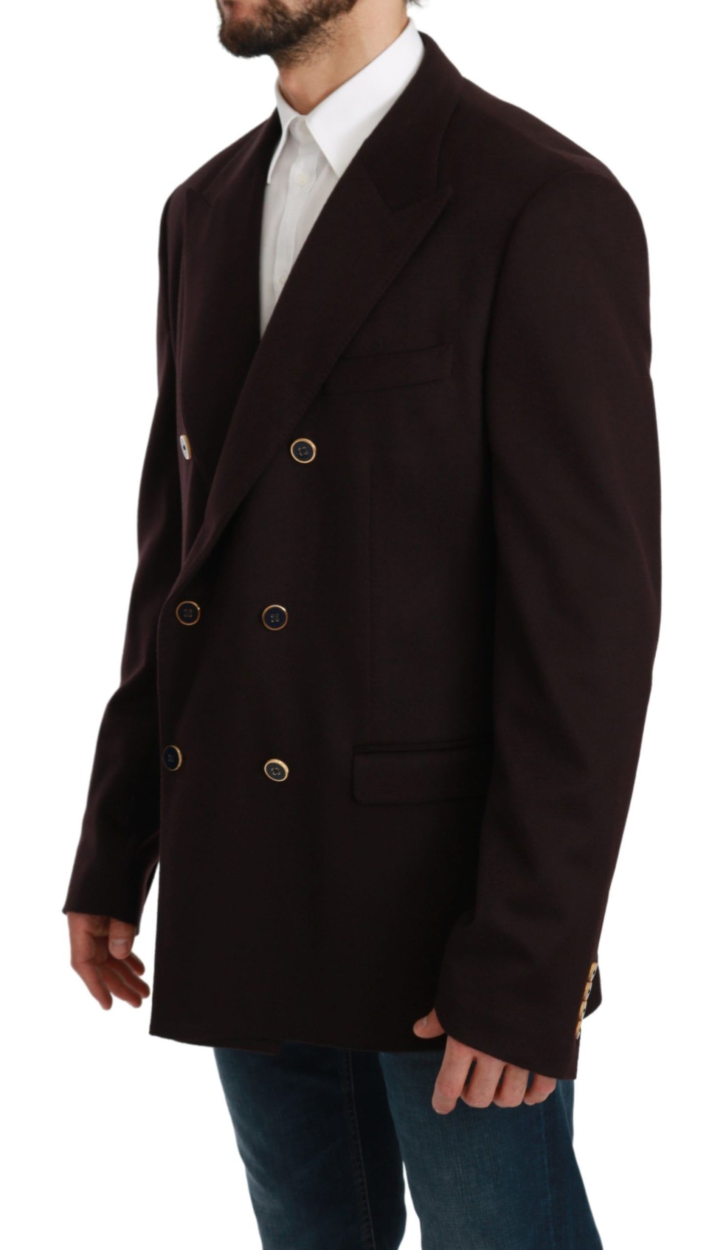 Elegante blazer de cachemir Taormina color burdeos