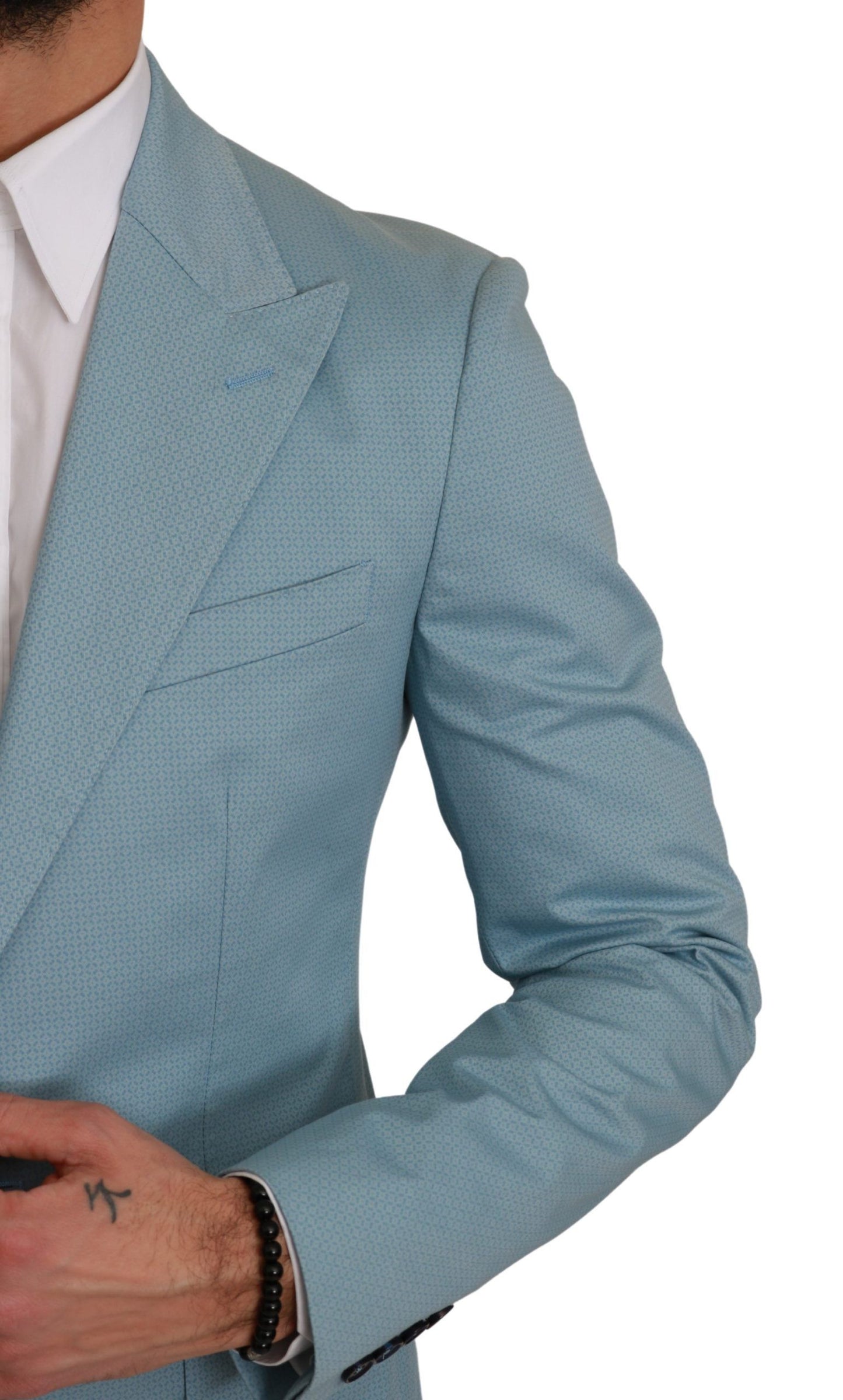 Blazer elegante con estampado de fantasía azul
