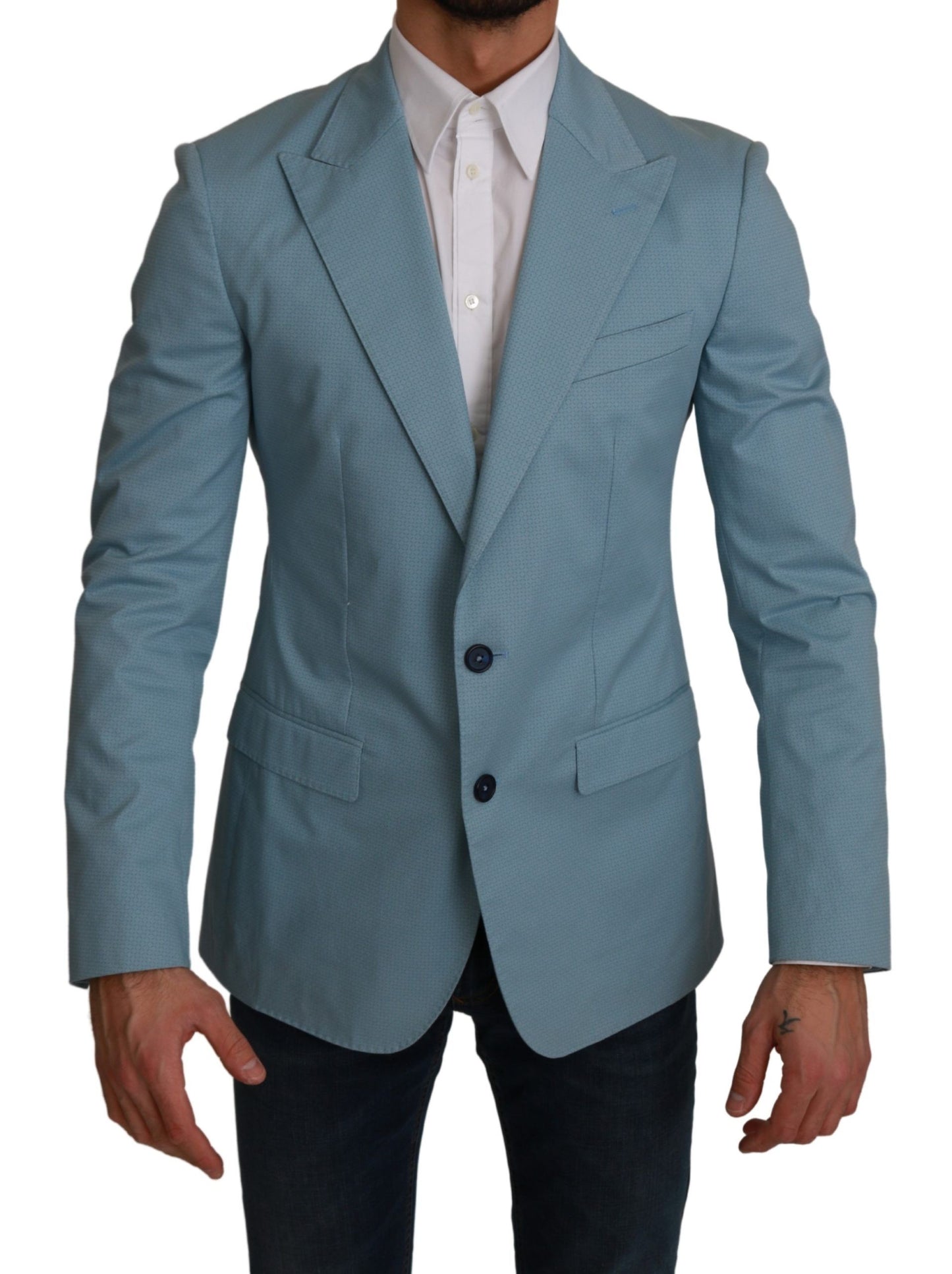 Blazer elegante con estampado de fantasía azul