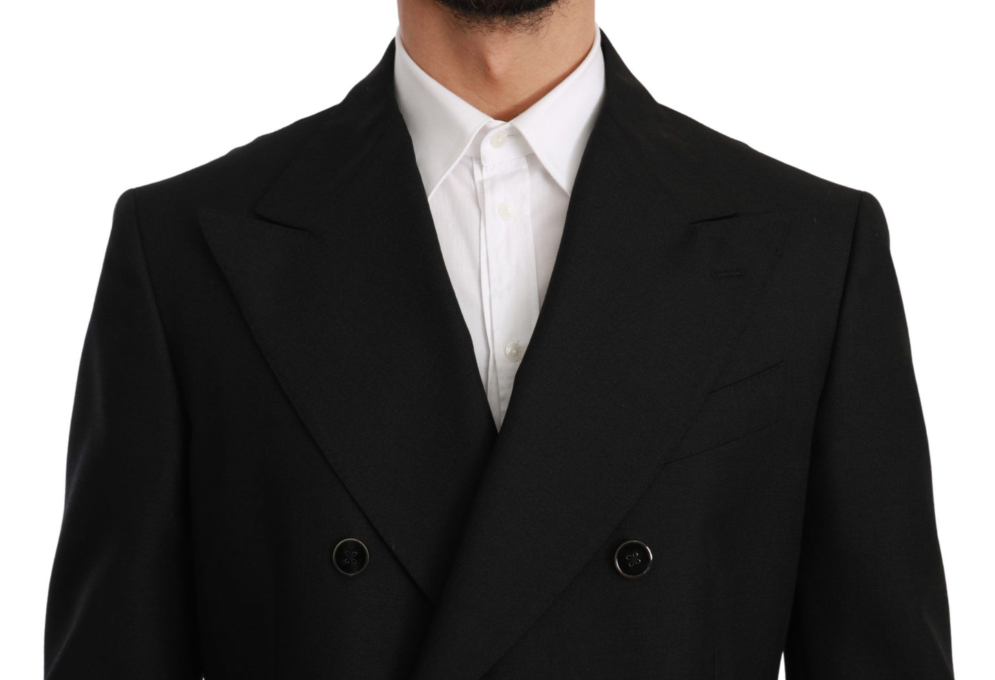 Elegante blazer formal negro de corte entallado