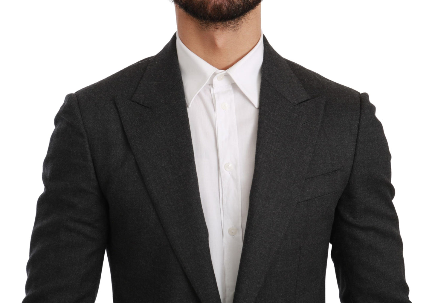 Elegante blazer formal de corte entallado gris