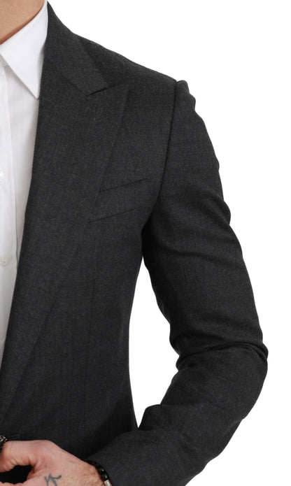 Elegante blazer formal de corte entallado gris