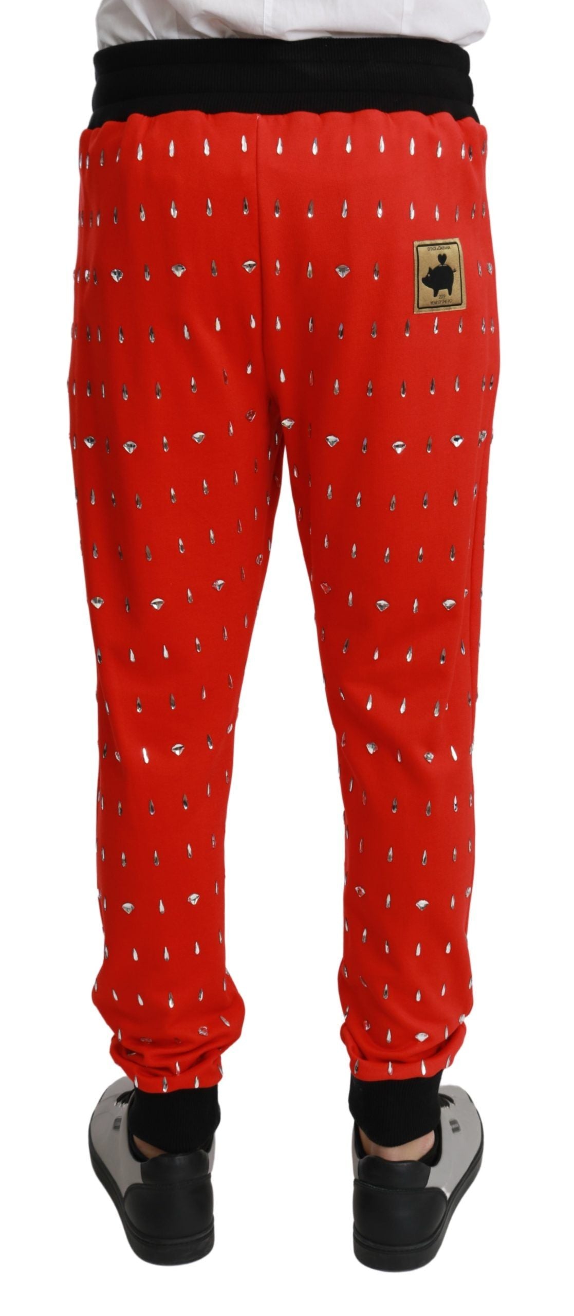 Pantalones deportivos elegantes con estampado de hucha roja