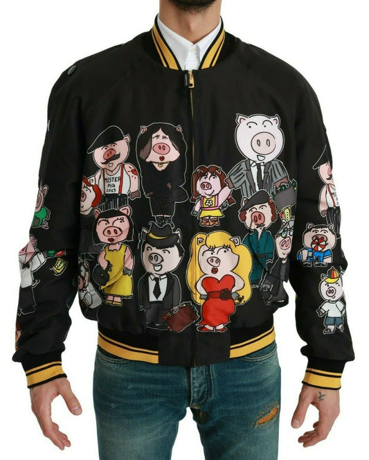 Chaqueta estilo bomber con motivos multicolores