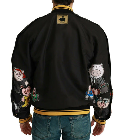 Chaqueta estilo bomber con motivos multicolores