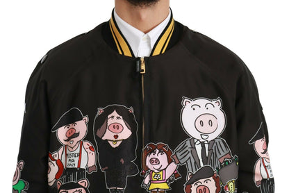 Chaqueta estilo bomber con motivos multicolores