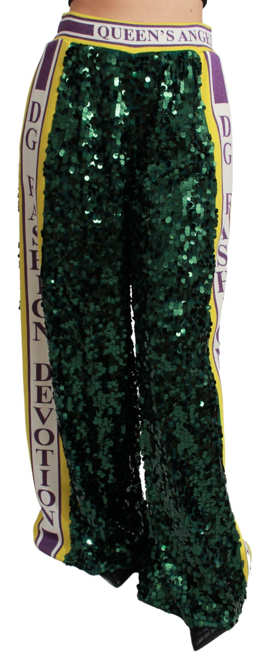 Pantalones exclusivos con lentejuelas multicolor