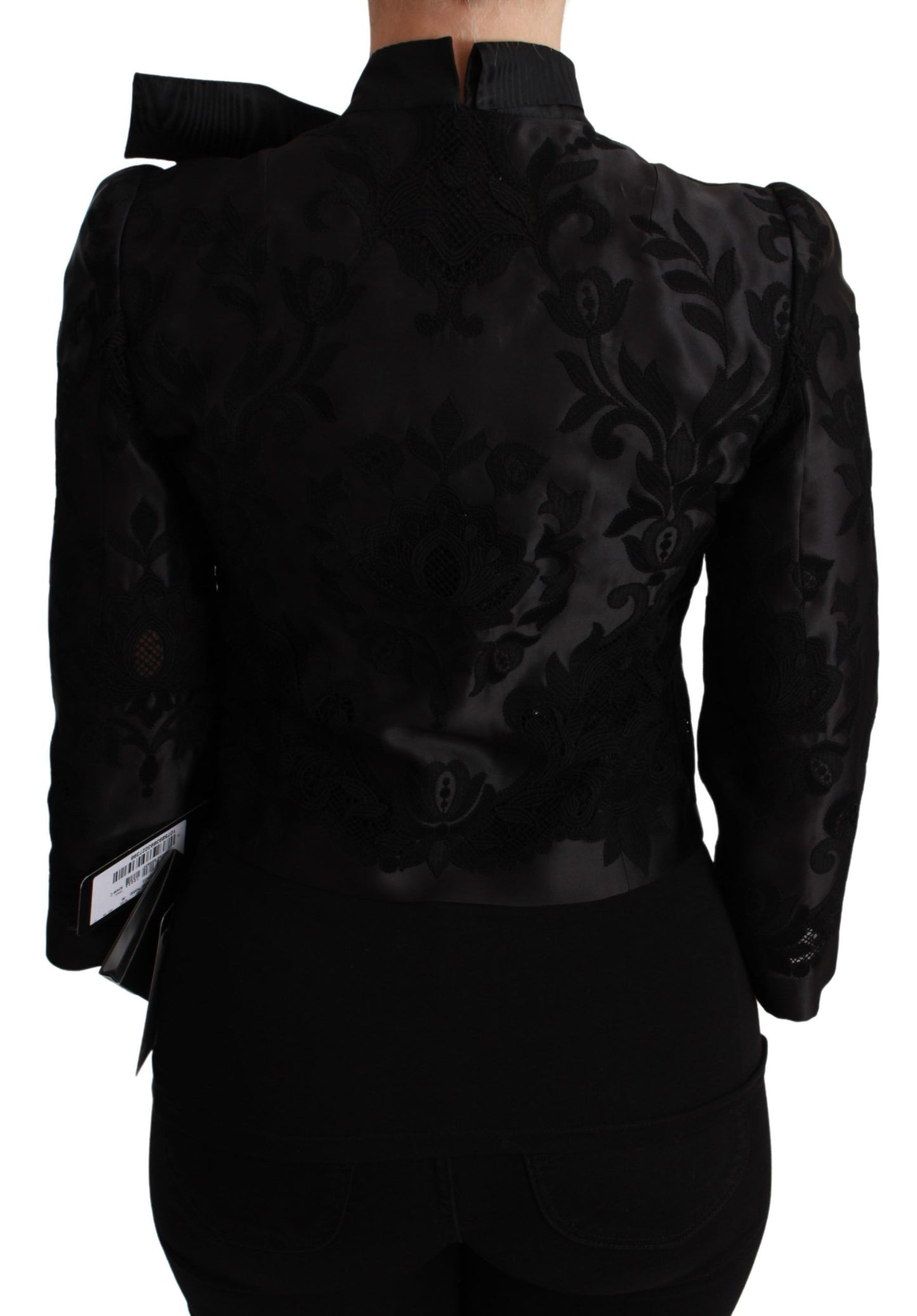 Exquisito blazer tipo corsé de jacquard floral