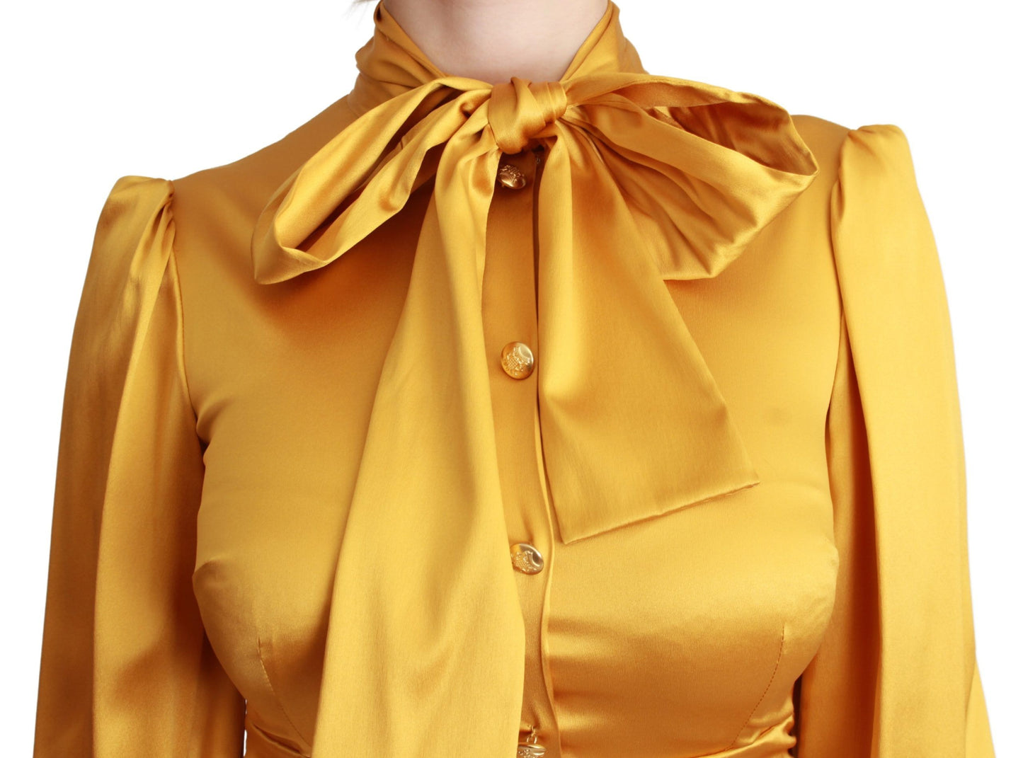 Vestido mini ajustado de seda amarillo radiante