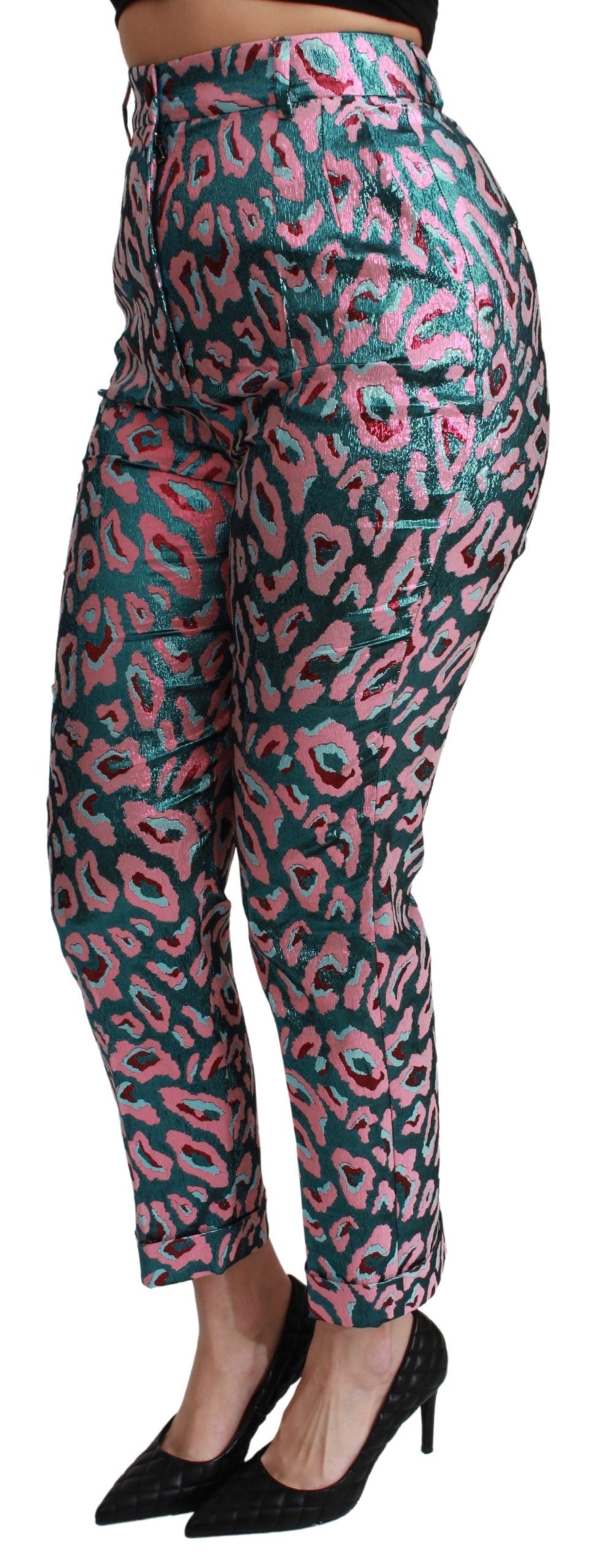Pantalones elegantes de mezcla de seda con cintura alta
