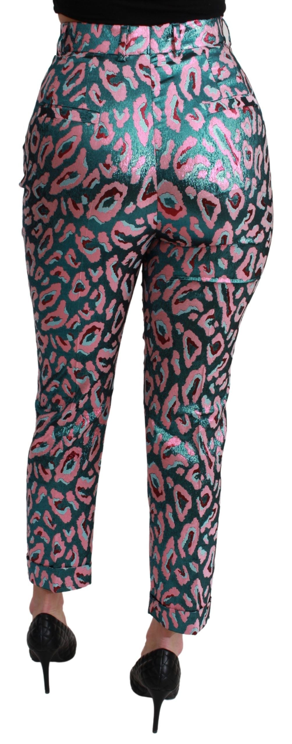 Pantalones elegantes de mezcla de seda con cintura alta