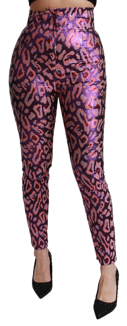 Pantalones elegantes de mezcla de seda con cintura alta y corte cropped