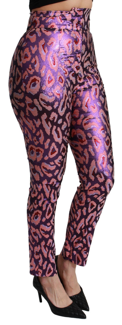 Pantalones elegantes de mezcla de seda con cintura alta y corte cropped