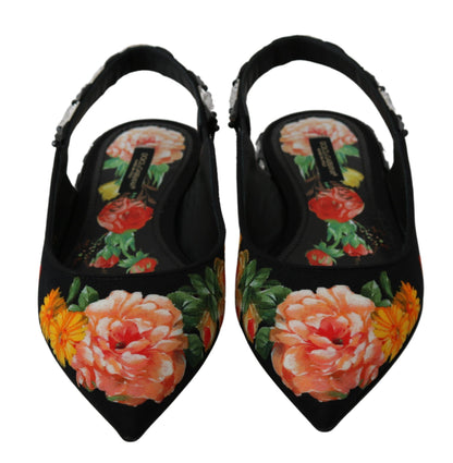 Elegantes zapatos planos florales adornados con cristales