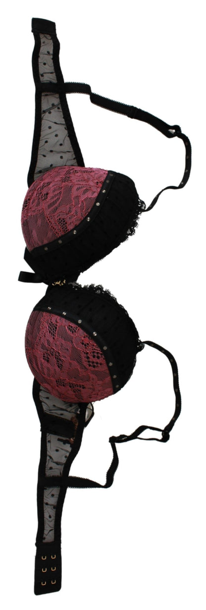 Elegante sujetador push-up de encaje negro