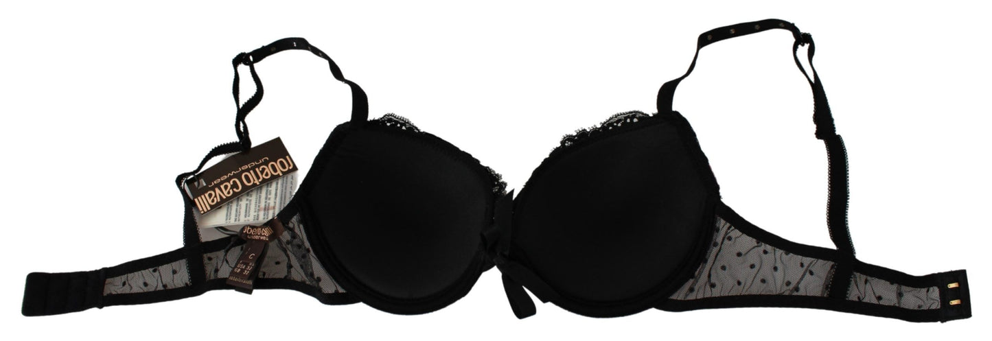 Elegante sujetador push-up de encaje negro