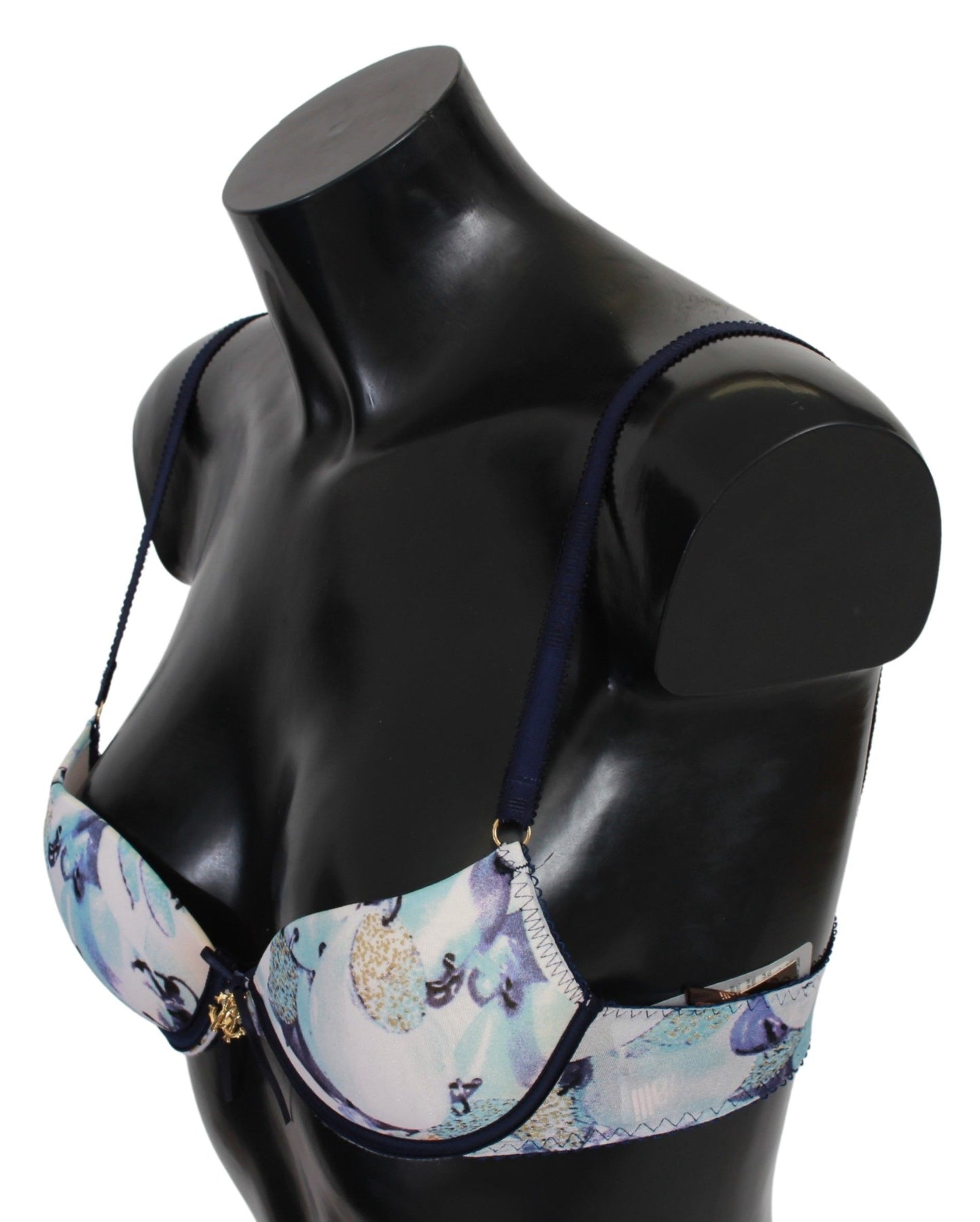 Elegante sujetador push-up con estampado azul