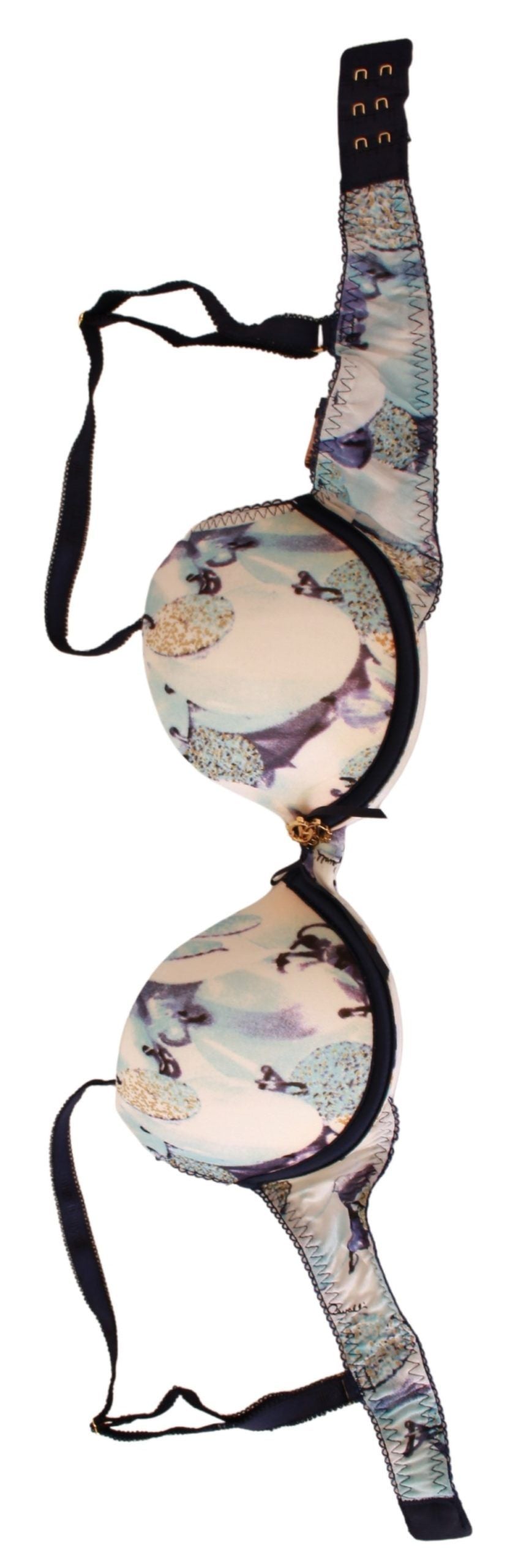 Elegante sujetador push-up con estampado azul